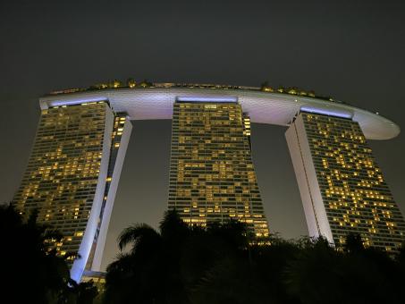 Free Stock Photo of Marina Bay Sands Luxury Hotel at Night Time