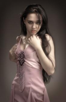 Free Stock Photo of Seductive Model in Pink Dress