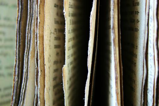 Free Stock Photo of Old Ancient Book Closeup