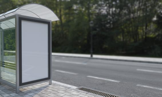 Free Stock Photo of Mockup for Bus Shelter Advertisement