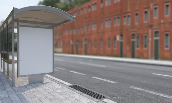 Free Stock Photo of Mockup for Bus Shelter in Street