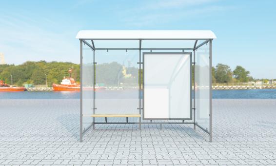 Free Stock Photo of See Through Bus Stop - Poster Mockup