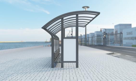 Free Stock Photo of Poster Mockup for Public Transport Shelter