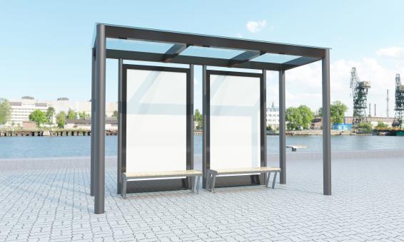 Free Stock Photo of Signboard Mockup for Bus Stop