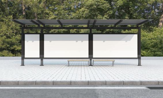 Free Stock Photo of Bus Shelter Mockup - Front