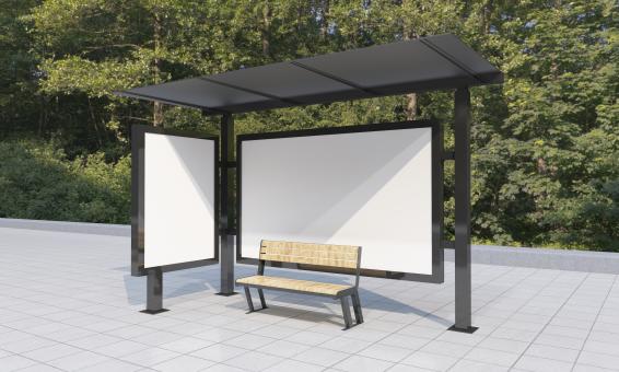 Free Stock Photo of Bus Stop Mockup Template