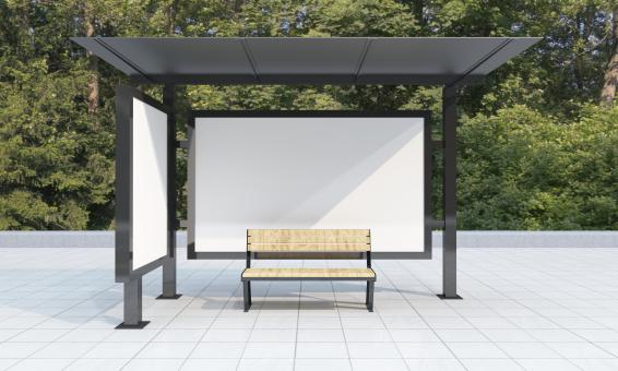 Free Stock Photo of Bus Stop Mockup - Front
