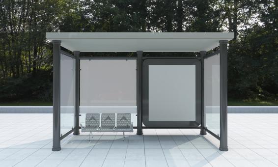 Free Stock Photo of Modern Bus Shelter Mockup