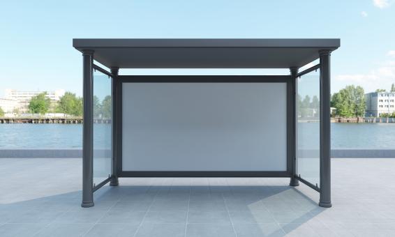 Free Stock Photo of Bus Shelter Mockup for Advertising Banner