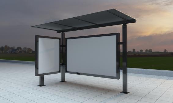 Free Stock Photo of Bus Shelter Billboard Mockup
