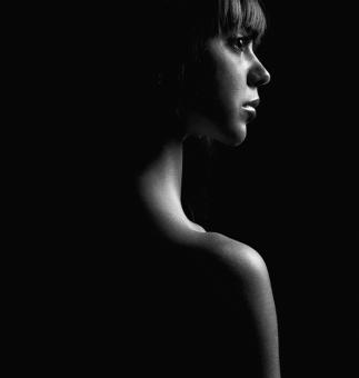 Free Stock Photo of Female Profile - LowKey - Black and White