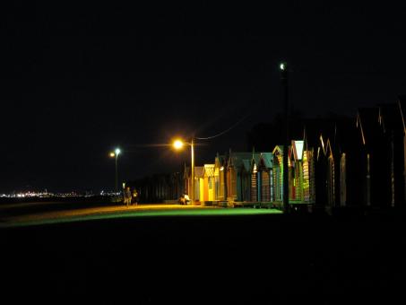 Free Stock Photo of Bath Houses at Night