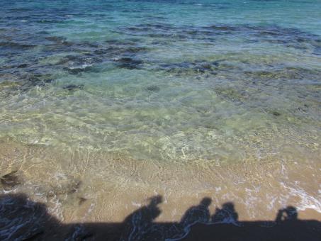 Free Stock Photo of Shadow of people on beach water