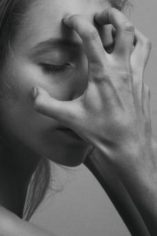Free Stock Photo of Angst - Woman Portrait - Monochrome