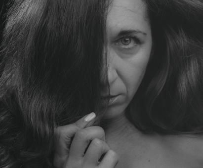 Free Stock Photo of Hair in face