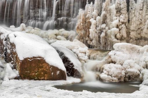 Free Stock Photo of Rock Run Winter Cascades