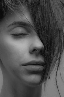 Free Stock Photo of Hair in face