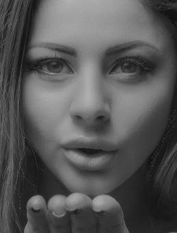 Free Stock Photo of Woman blowing kiss