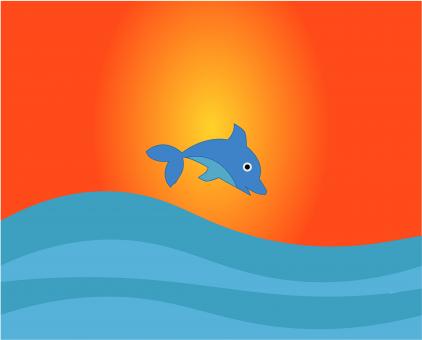Free Stock Photo of Cute fish enjoy the sunset