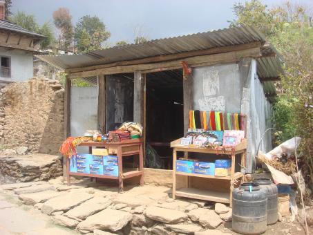Free Stock Photo of local liquor  shop in dolkha temple