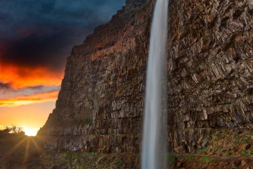 Free Stock Photo of Perrine Coulee Sunset Falls