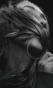 Free Stock Photo of Hair in face