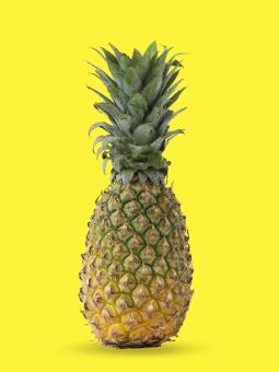 Free Stock Photo of Pineapple on yellow color background