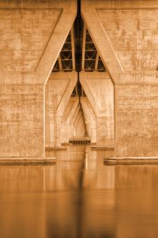 Free Stock Photo of Gold Undertones of Kent Narrows Bridge