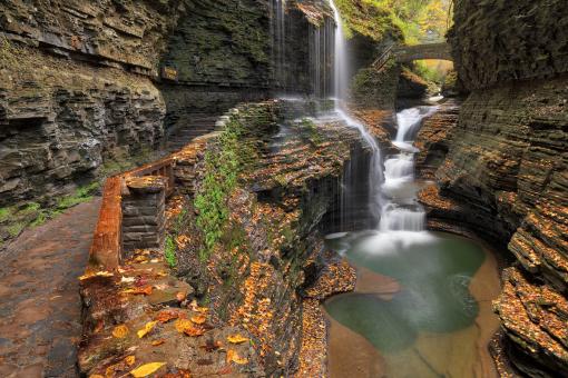 Free Stock Photo of Gorge Waterfall Trail - Watkins Glen