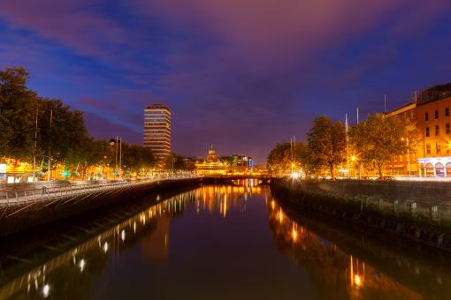 Free Stock Photo of Dublin Liffey Twilight