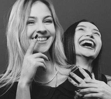 Free Stock Photo of Laughing friends