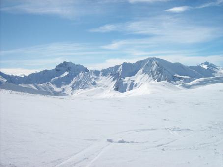 Free Stock Photo of Ischgl sport area high in the mountains