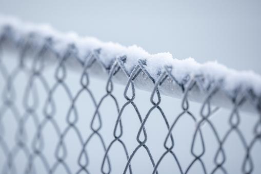 Free Stock Photo of Frost on fence
