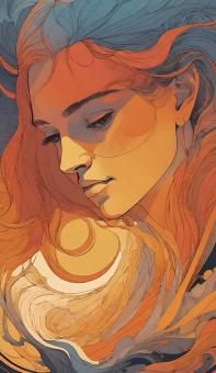 Free Stock Photo of Female portrait painting