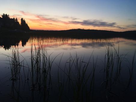 Free Stock Photo of Lake sunset