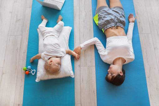 Free Stock Photo of Yoga Mom and Child