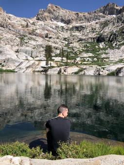 Free Stock Photo of Man nature lake