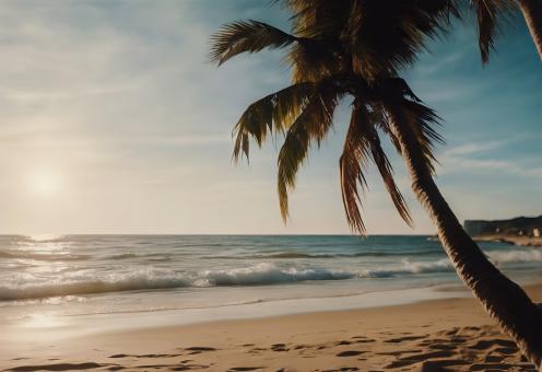 Free Stock Photo of Beach Palm Tree