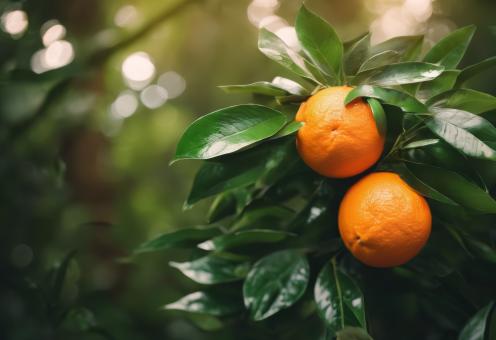 Free Stock Photo of Fresh Orange With Green Leaves