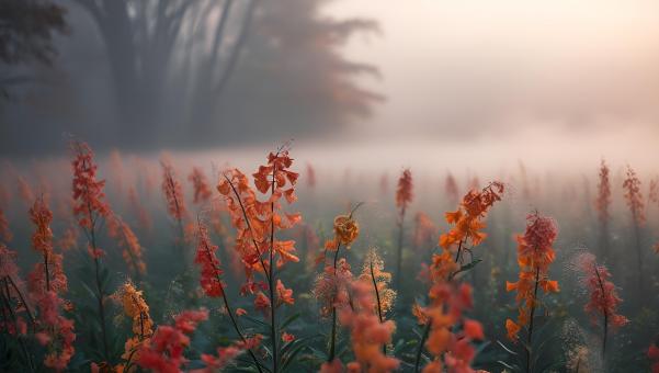 Free Stock Photo of Misty Autumn Morning 