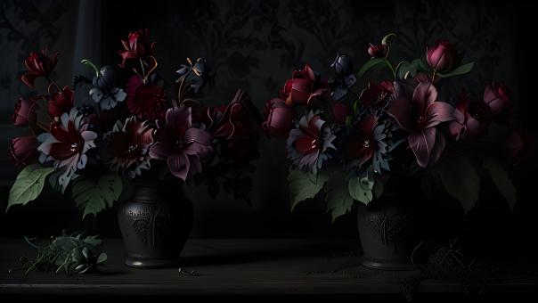 Free Stock Photo of Bouquet of Dark Flowers
