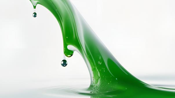 Free Stock Photo of Green Liquid Splash on White Background