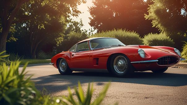 Free Stock Photo of Vintage 1960s Red Sports Car