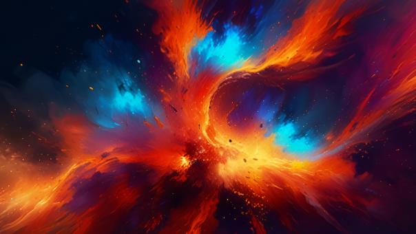 Free Stock Photo of Abstract Digital Explosion