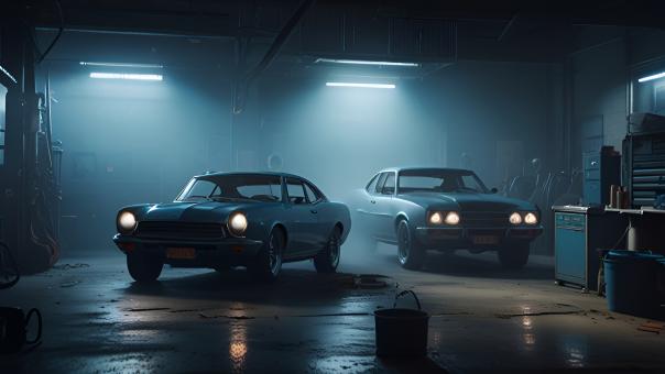 Free Stock Photo of Auto Garage Scene