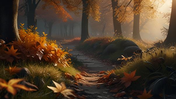 Free Stock Photo of Scenic Autumn Forest