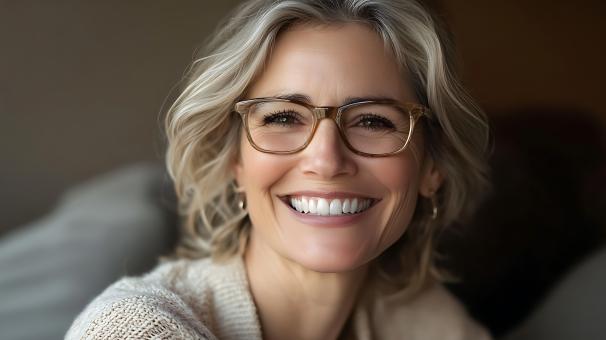Free Stock Photo of Portrait of a smiling middle-aged woman with blonde hair