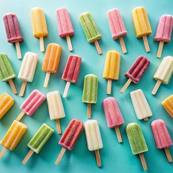 Free Stock Photo of Top view over ice cream popsicles