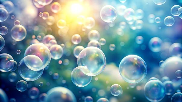 Free Stock Photo of Dreamy Bubbles Floating in the Sunlight