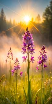 Free Stock Photo of Elegant purple lavender in mystic field with sunset vibe 
